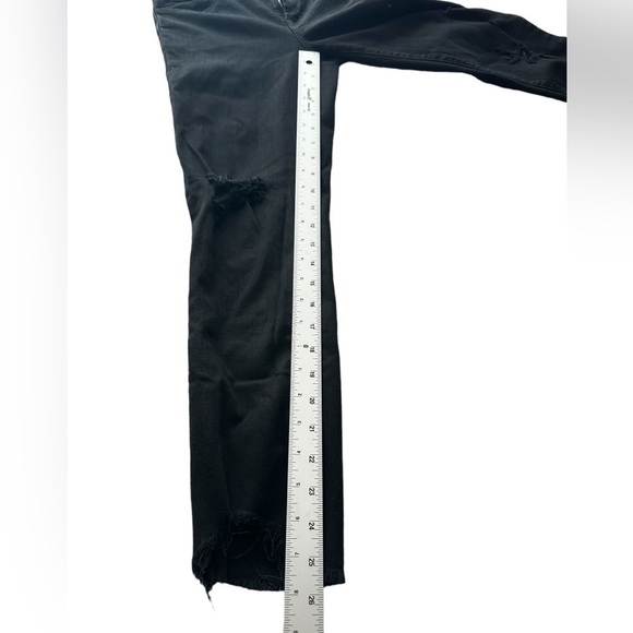 J Brand Capri mid rise size 28 sharkbite raw hem distressed skinny jeans black - Picture 9 of 13